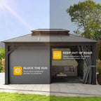 dwvo 10x12ft gazebo hardtop double roof polycarbonate canopy, package contents