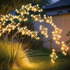 JJGoo Solar Garden Lights, New Upgraded 6 Pack Solar Swaying Starburst Light, Waterproof Fireworks Outdoor Lights, Yard Patio Pathway Decoration, Warm White