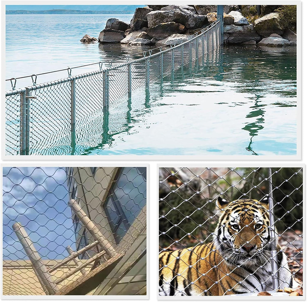 3.3x6.6ft stainless steel wire rope cable mesh netting shown in use