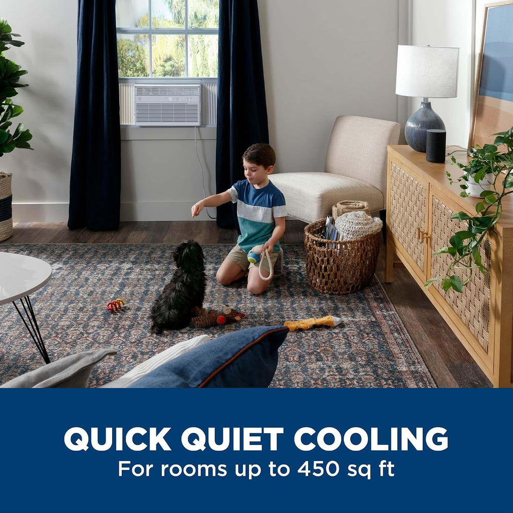 ge window air conditioner 10000 btu, wi-fi enabled, close-up detail