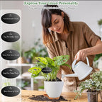 6 Inch Self Watering Pots for Indoor Plants (5-Pack) – Small Plastic Planters with Water Window, Drainage Holes & Trays, Indoor Outdoor Flower Pots for Herbs, Succulents, Home Garden Decor (White)