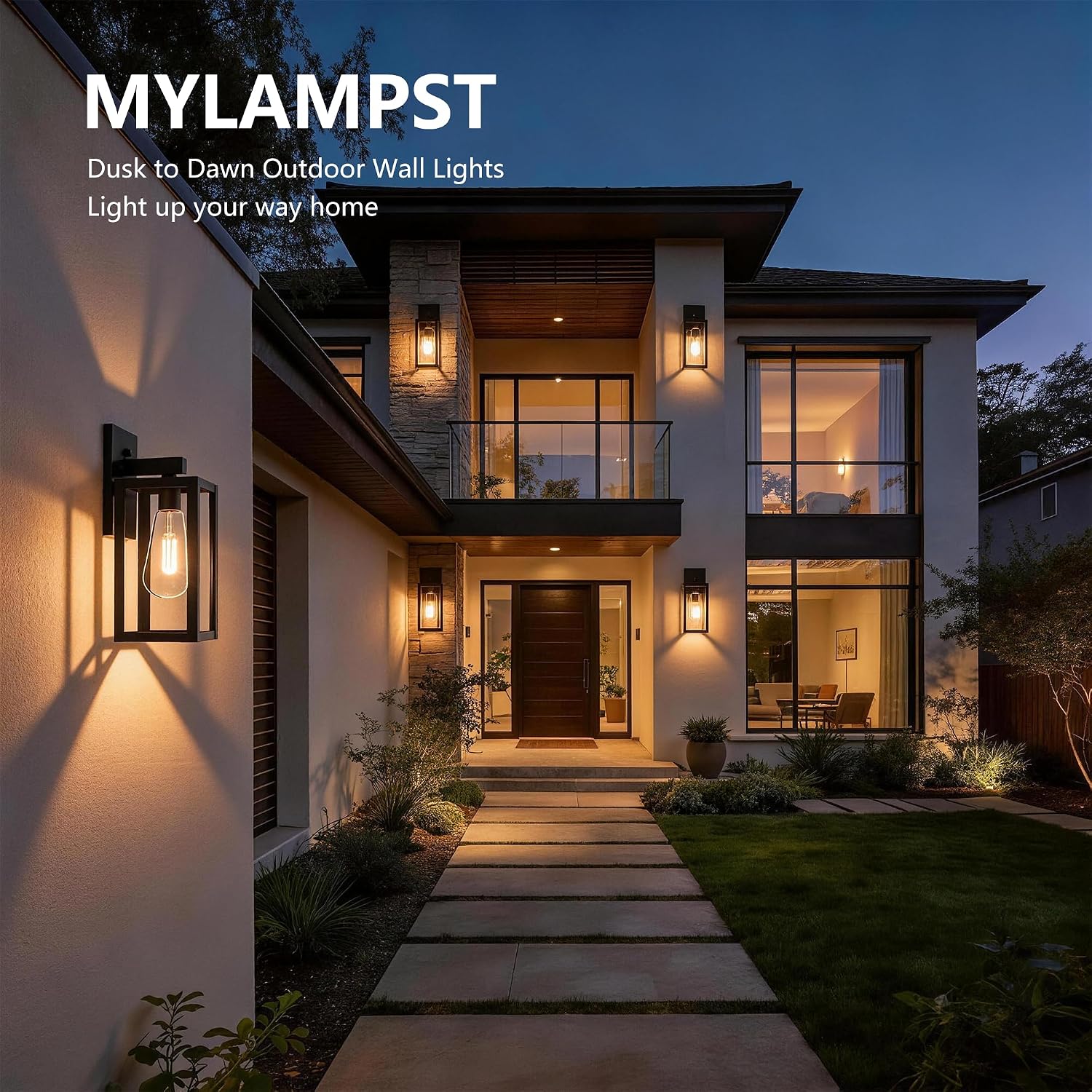Dawn to Dusk Sensor Outdoor Light Fixture Waterproof Porch Lights Anti-Rust Exterior Wall Lighting Outdoor Wall Lantern for Patio Front Door Garage House