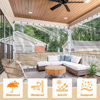 clear vinyl tarp,2 packs 8x20ft clear tarps with, close-up detail