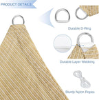 E&K Sunrise 28' x 28' x 28' Sun Shade Sail Triangle Canopy Shade Cover UV Block for Patio Backyard Garden Outdoor (Beige)