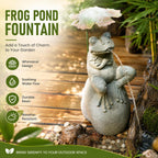 Animal Pond Fountain Spitter, Resin Frog Water Spitter Statue with Pump, Pond Fountain for Small Ponds, Outdoor Water Feature for Fish Pond, Garden Lawn Landscaping Decoration Relaxing Frog