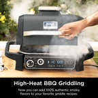 Ninja XSKGRDPLT Woodfire, Outdoor Flat Top Griddle Plate, Compatible with Ninja Woodfire Grills (OG700 series), Ceramic Coating, Insert, Black/Grey | Ninja Woodfire Griddle Plate clicks into your grill for even, edge-to-edge searing and easy-clean