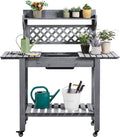 yaheetech outdoor potting bench with sink, garden table, main product view
