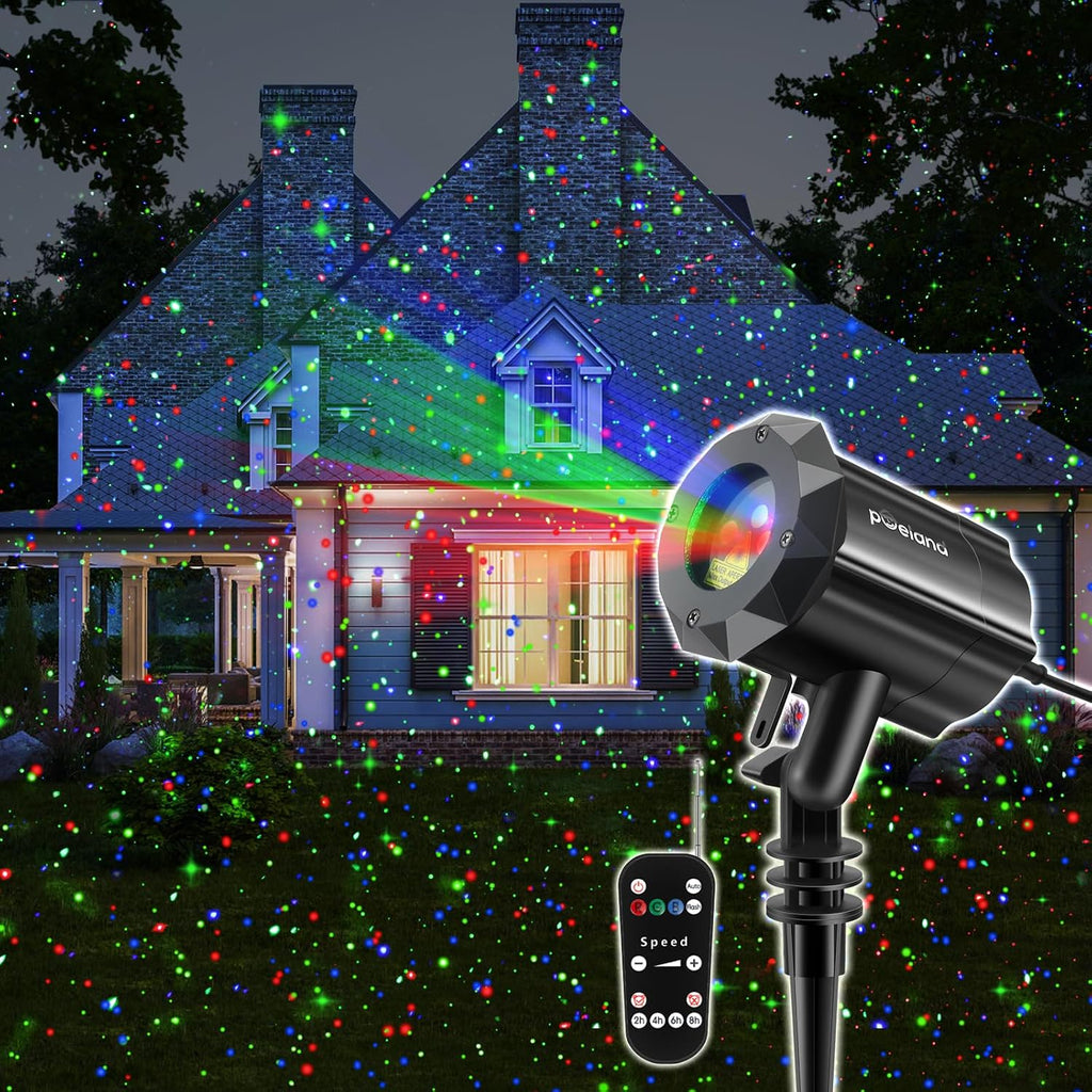Christmas Laser Projector Lights Waterproof Outdoor Garden Decorative Lighting with Security Lock 3 Color Red Green Blue