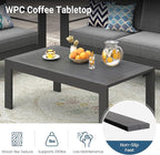 Solaste Aluminum Outdoor Patio Furniture Set, 7 Seats Patio Sectional Sofa with 5" Thick Cushion, Outdoor Patio Set with Coffee Table for Porch, Backyard, Deck, Yard, Grey
