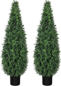 artificial boxwood topiary trees with black pots, 48", main product view