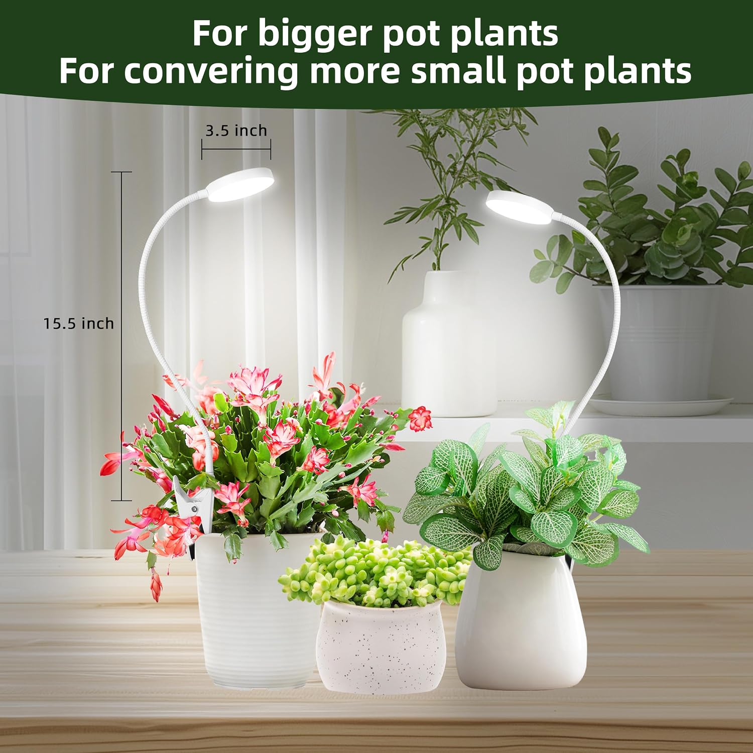 EWPJDK Plant Grow Light Full Spectrum 72 LED with Clip Grow Lamp | Plant Grow Light Lamp for Indoor Plants, Clip-On, Growing Lamp