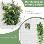 Casaphoria 72" H x 47" W Arched Metal Privacy Screen - Elegant Freestanding Outdoor Screen for Deck, Patio & Balcony - Versatile Decorative Privacy Panels for Home & Garden Use (White-Louvered)