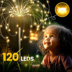GIGALUMI Garden Decor Outdoor Lights 120LED 4Pack, Solar Garden Lights for Christmas Outside Fairy Firework Decorative,Solar Powered for Yard Pathway Flowerbed Planter Balcony Patio Decor (Warm White