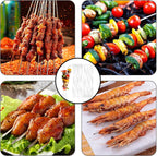 Stainless Steel Skewers for Grilling: 12pcs Reusable Kabob Sticks Round BBQ Skewers for Chicken Meat Shrimp Vegetables