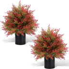 artificial fall cedar topiary trees in pot, 2, main product view