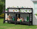 serwall 3-tier outdoor potting bench with storage,gardening table,black,2pc, main product view