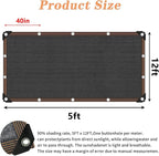 Shade Cloth for Plants Greenhouse, 80-90% Sunblock Shade Sails for Outdoor Garden Pergola Patio Lawn, Sun Protection Screens for Kennel Chicken Coop Easier to Hang Neting Cover, 5x12 FT