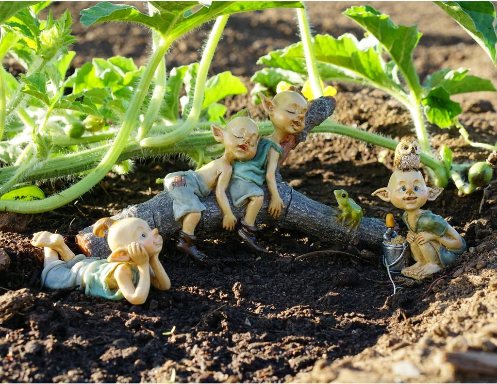 Top Collection Miniature Fairy & Terrarium Garden Pixie in Thought Statue, Small, Blue, Grey, White Flesh