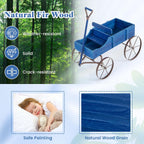 goplus wagon planter, decorative wooden garden planter with, close-up detail