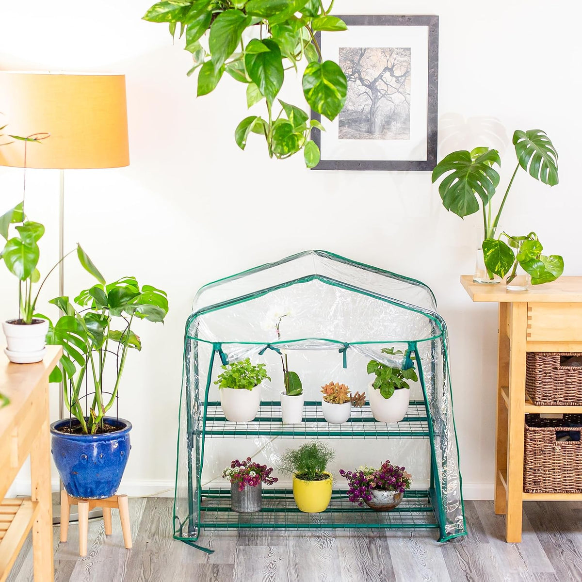 educational insights greenthumb portable greenhouse, small grow tent, close-up detail
