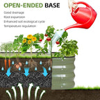 3-in-1 Modular Raised Garden Bed Kit - Adjustable Sizes (4x2x1ft, 3x3x1ft, 5x1x1ft) - Heavy-Duty Galvanized Steel Planter Box with Bracing Rods & Gloves for Vegetables, Fruits, Flowers