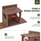 Kingsyard Squirrel Feeder Box for Outside, Recycled Plastic Squirrel Feeder Box with Corn Cob Holders, Easy to Refill & Clean, Weather-Proof (Brown) | Recycled Plastic, Corn Cob Holders, Extended Side Platform, Easy to Refill & Clean, Weatherproof Roof