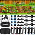 200FT Quick-Connect Drip Irrigation System | Automatic Irrigation Kit with 40FT 2/5" & 160FT 1/4" Tubing and Adjustable Drip Emitters, Garden Watering System for Lawn