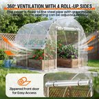 walk-in tunnel greenhouse for outdoors 9.9 x 7.9 showing dimensions