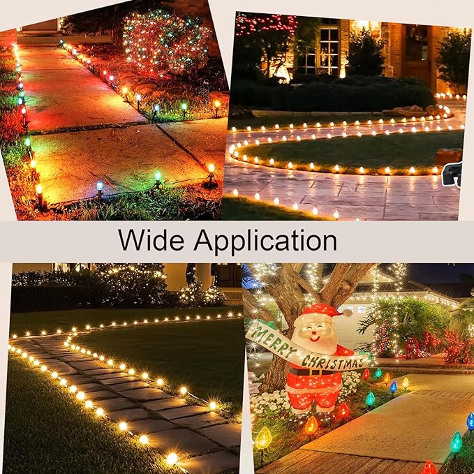 60 Pcs 5 Inch Christmas Light Stakes Universal Yard Lawn Holiday Light Stakes for C7 C9 String Lights Holders on Yards, Pathways (Green)