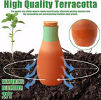 4PCS Terracotta Watering Spikes, Ollas Self Watering Globes, Slow Release Self Watering Planter Insert, Plant Watering Globes for Indoor and Outdoor Plants