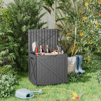 ROJIK Outdoor Storage Housing Deck Box - Waterproof Patio Furniture, Garden Tools, Cushions, Pool Accessories Storage Bench with Lockable Lid and Side Handles (Black 38 Gal)