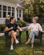 MXIMU Adirondack Chairs Set of 2, 450lb Capacity & 33in Tall Backrest | Oversized Modern Adirondack Chairs, Comfortable All-Weather Fire Pit Chair, Easy Assembly True Wood Grain Lawn Outdoor Chair