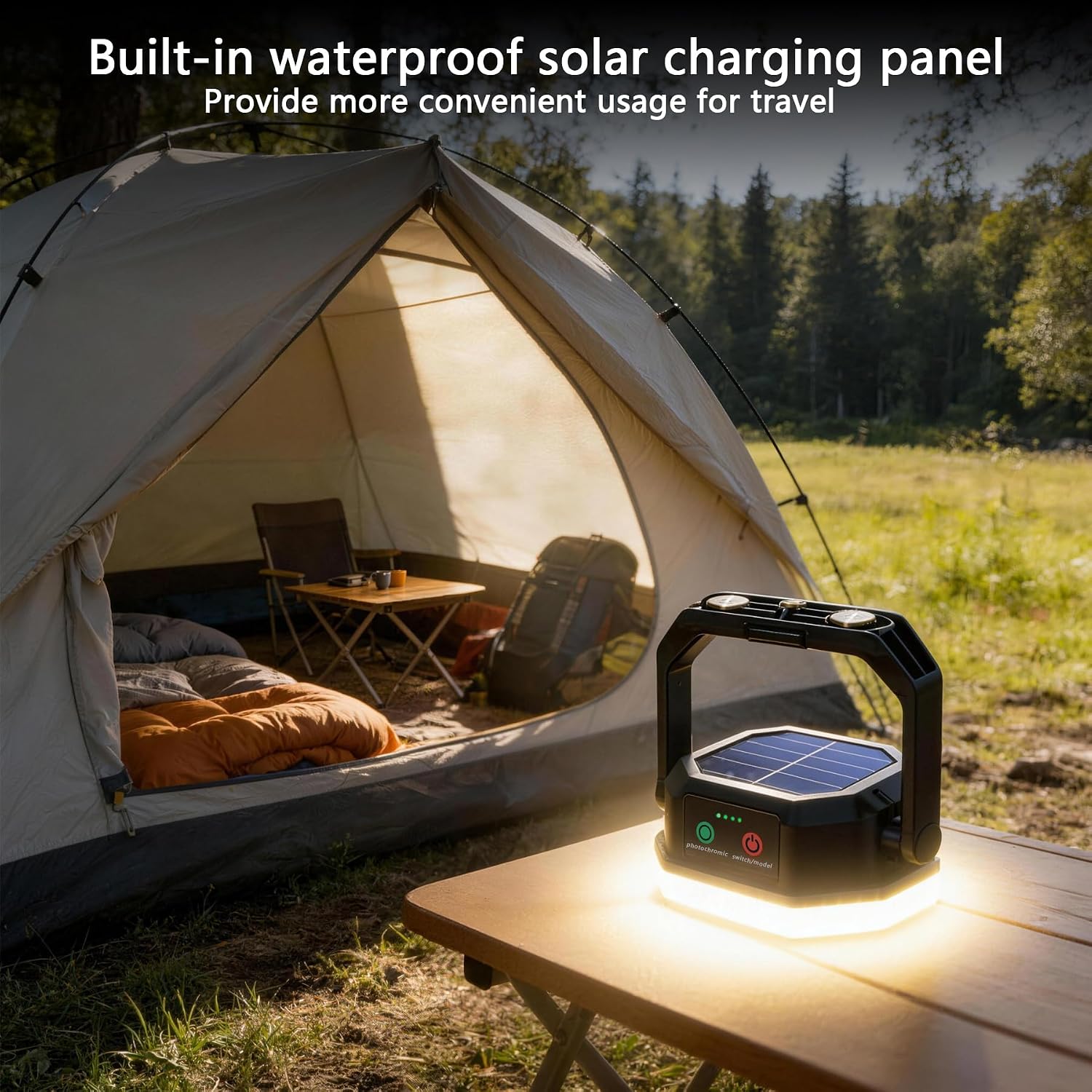 2000LM Battery Powered LED Camping Lantern, Waterproof Tent Light with 4 Light Modes, Camping Essentials, Portable Lantern Flashlight for Camping, Emergency Light, Power Outages (Black, 2set)