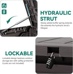 YITAHOME 100 Gallon Resin Deck Box, Weather Resistant Outdoor Storage Box, Lockable Indoor Outdoor Storage for Supplies and Essentials, Dark Brown