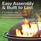 sunnydaze crossweave 36" large outdoor fire pit, wood showing dimensions