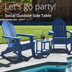 LUE BONA Adirondack Outdoor Side Table, 2-Tier Navy Blue HDPS Patio End Table Weather Resistant, Morden Side Table for Patio, Pool, Porch