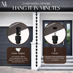 monarch rain chains aluminum multi cube black rain showing dimensions