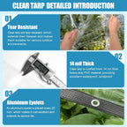 clear tarps heavy duty waterproof 5x10ft clear vinyl, close-up detail