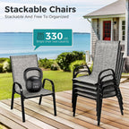 pamapic outdoor dining sets for 6, rectangular steel, view 9