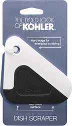 Kohler K-8624-0 Kitchen Pot and Pan Dish Scraper, Silicone and Nylon, Heat Resistant, One Size, White and Charcoal