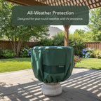 Covermates Classic Bird Bath Cover – 24 Diameter x 18H, Green | Water-resistant protection, 12-gauge vinyl, elastic hem, mesh vent, 2-year warranty