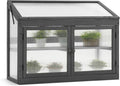 mcombo wooden cold frame garden greenhouse flower planter, main product view