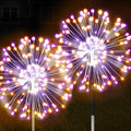 JJGoo Solar Firework Lights, 2 Pack 150 LEDs 2 Lighting Modes Solar Lights Outdoor Waterproof for Garden Patio Walkway Pathway Party Wedding Christmas Decorative - Orange and Purple