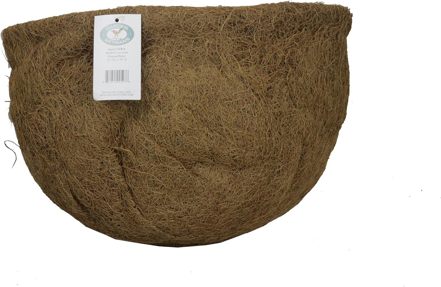 14 in x 9 in Round Flat Bottom Coco Liner For Hanging Basket Planter