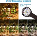 LEONLITE 12-Pack 5CCT LED Low Voltage Landscape Lights, 3W Cast-Aluminum 12-24V Pathway Lights, 1800K-5000K IP65 Path Lights, ETL Listed Landscape Lighting Wired for Yard Lawn, Oil Rubbed Bronze