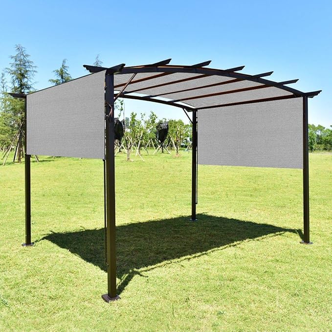 Eden's Decor Straight Flat-Edged Sun Shade Sail Rectangular 17' x 20' Grey UV-Blocking Outdoor Canopy Fabric Cloth Awning for Pergola Patio Garden Backyard Custom Size