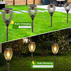 4 Pack Solar Pathway Lights Outdoor,IP65 Waterproof - Bright Outdoor Solar Lights for Yard,Auto On/Off Solar Driveway Lights,Solar Path Lights for Walkway Driveway Garden