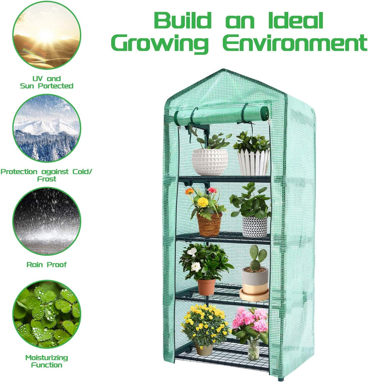 greenhouse, mini greenhouse for outdoors, 4 tier 28l, close-up detail