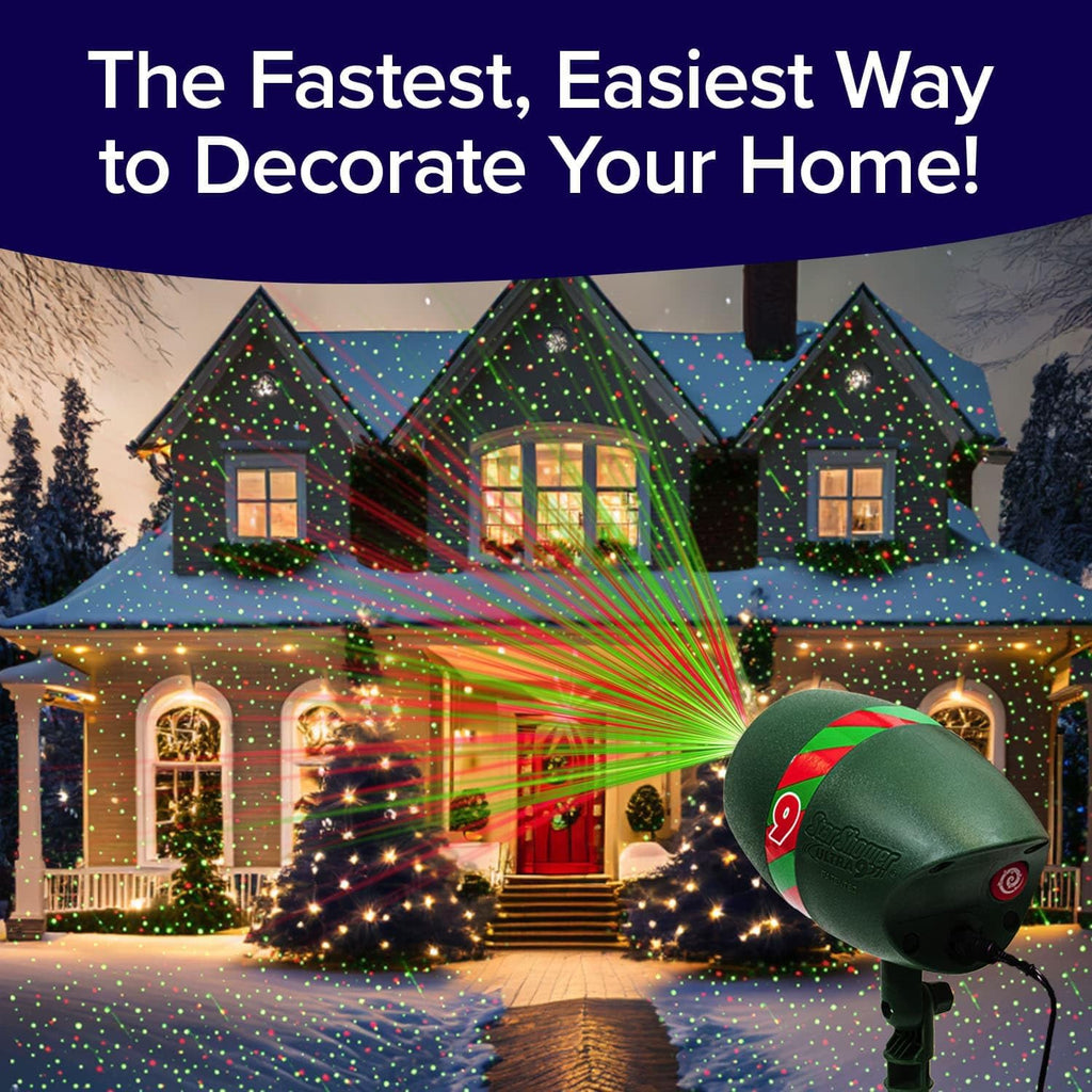 Star Shower Ultra 9 Outdoor Laser Light Show with Remote, AS SEEN ON TV, New 9 Unique Patterns, Showers Home w/Thousands of Lights, 3 Color Combinations, Motion or Still, Up to 3200 Sq Ft