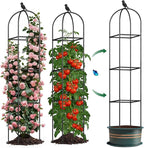 Square Tomato Cages for Garden, 6.2 FT Cucumber Trellis for Flowers, Grape, Pea, Rose, Bean, Rustproof Plastic Coated Metal Plant Support for Potted Plants Indoor Outdoor - 2PC Obelisk Trellis
